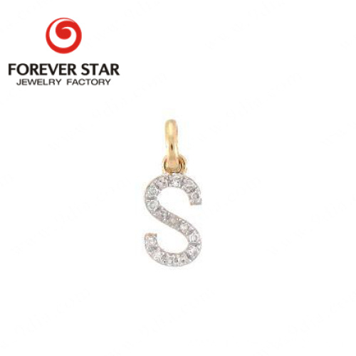 Cheap Real Light 9K Gold Letter M Pendant